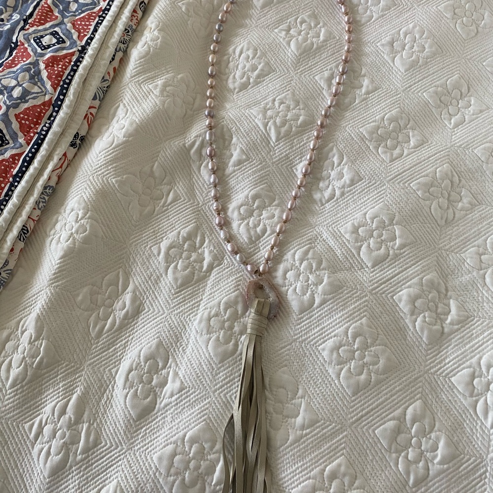 Real Stone and Leather necklace